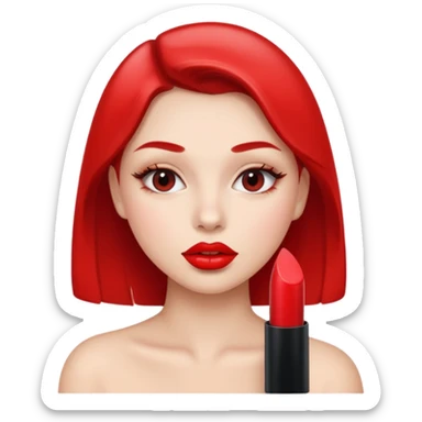 girl putting lipstick sticker