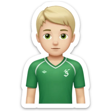 Boy — green sports jersey sticker