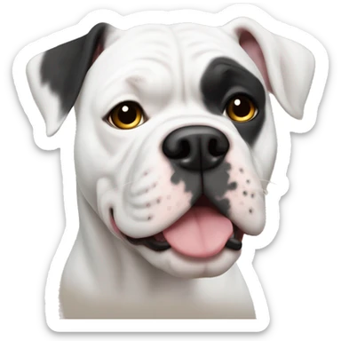 White American bulldog with black ears ￼ sticker