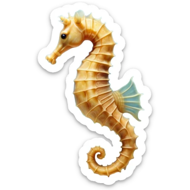 Beautiful and Majestic Sea Horse Portrait Emoji, Head and body rendered in serene repose with a gentle, content smile, showcasing a slender, elegantly curved seahorse with a softly coiled tail and eyes gently closed in peaceful slumber, Simplified yet exquisitely endearing features, highly detailed, glowing with a soft, drowsy aquatic light, high shine, relaxed and utterly enchanting, stylized with an air of majestic marine beauty, soft glowing outline, capturing the essence of a beautiful and majestic seahorse that embodies the enchanting spirit of the ocean! sticker