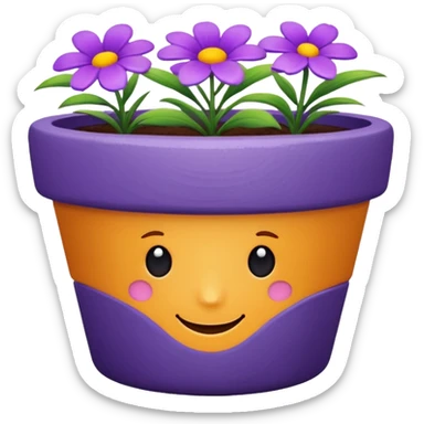 purple flower pot sticker