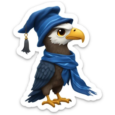Ravenclaw eagle wearing Ravenclaw scarf and hat Hogwarts sticker