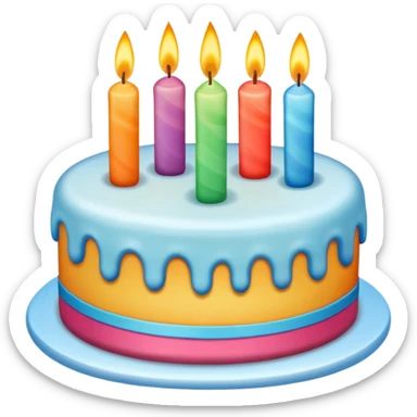 Birthday cake and candel sticker