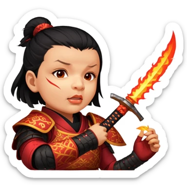 Fire-Wielding Samurai sticker
