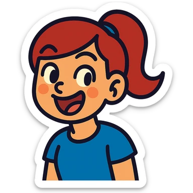 personalized cartoon avatar with playful expression sticker