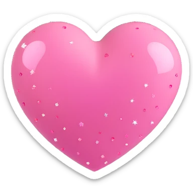 pink heart with sparkles sticker