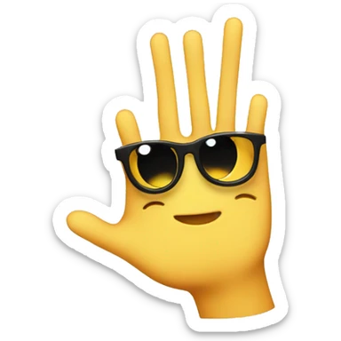 Emoji cool face forming letter M with fingers sticker