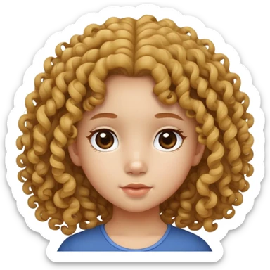 white little subanon filipino gurl with curly hair sticker