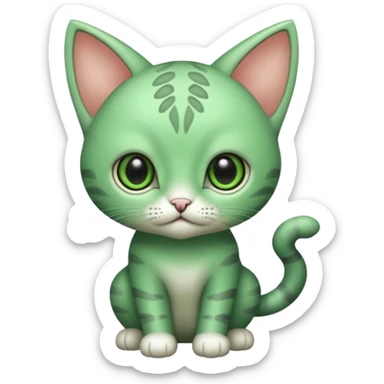 Gato bebe marciano verde sticker