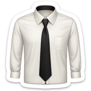 white shirt & black tie (without face, just clothes) sticker