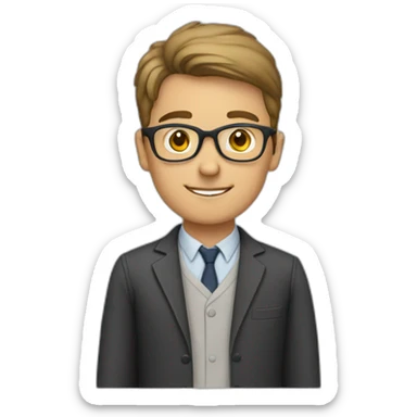 Teacher - young male - wears glasses sticker