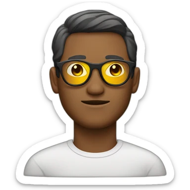 Homme avec col roulé et lunettes de soleil sticker