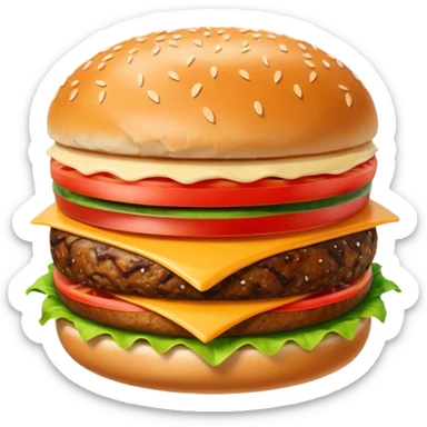 Cheese and tomato and vegetables Burger sticker