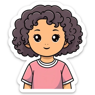 niña pequeña con el pelo rizado sticker