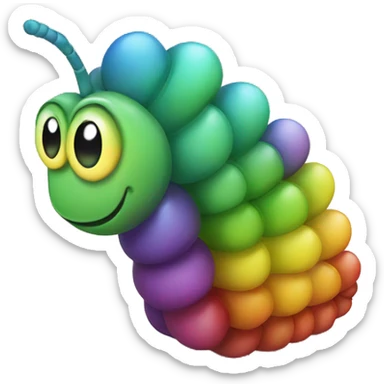 Rainbow caterpillar  sticker