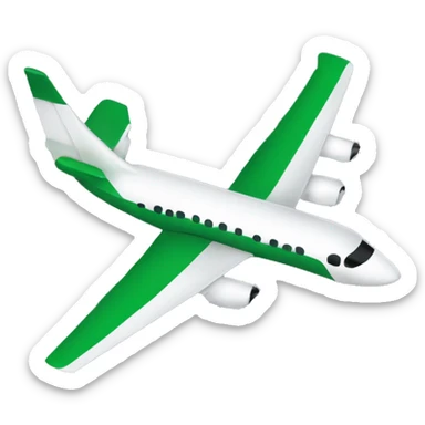 Plane boero verde y blanco con número 15 sticker