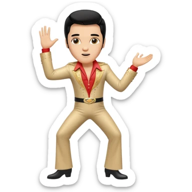 3-d, realistic, Elvis in his signature dance sticker
