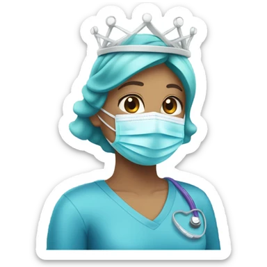 CRNA with surgical mask and tiara  sticker