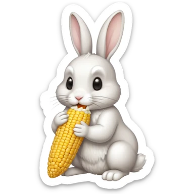 rabbit eating corn sticker