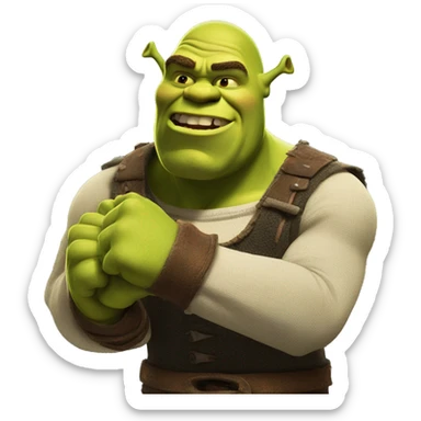 Shrek punching the viewer  sticker
