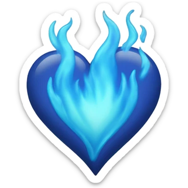 Blue heart flame sticker
