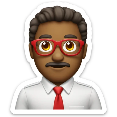 Mono con gafas rojas que tenga cosas cómo de el futuro 2027 sticker