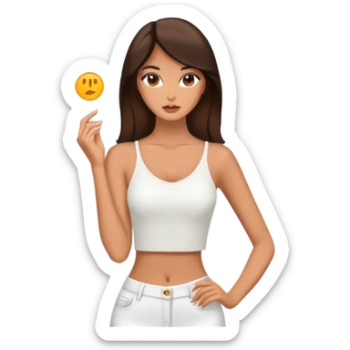 Brunette model in a fashion pose sticker