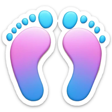 Pink and blue baby footprints  sticker