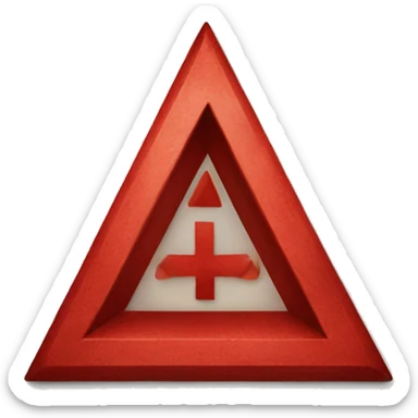 red triangle with a red triple tau cross sticker