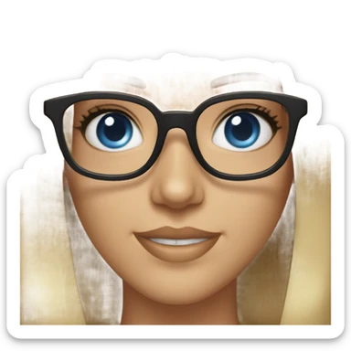 Caucasian Jessica alba with glasses and blue eyes  sticker