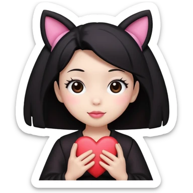 Kuromi holding a heart, sweet and charming sticker