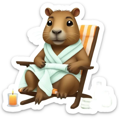 capybara having spa day sticker