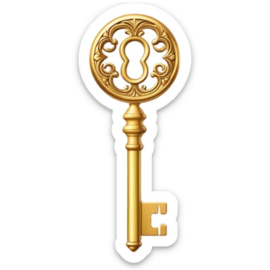 shiny gold key sticker