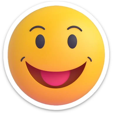 3D smiley emoji, round shape, students studying in group, colorful, smiling face sticker