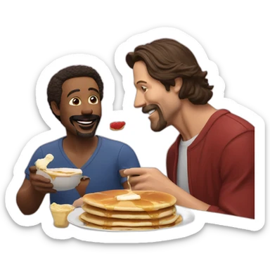 Ted Lasso eating pancakes with Jesus  sticker