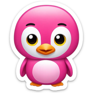 pink penguin sticker