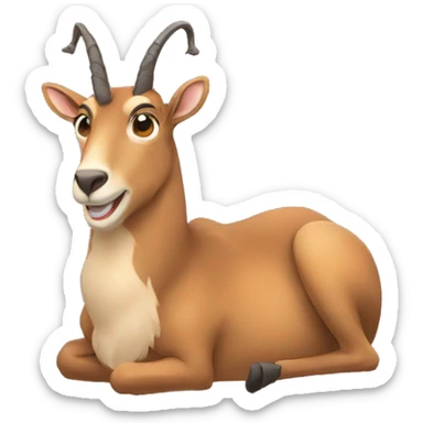 happy smiling brown chamois thinking sticker