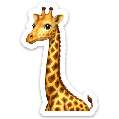 High resolution giraffe lean its neck sticker