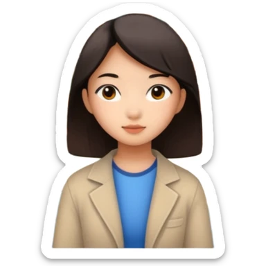 asian-style little city and small home sticker