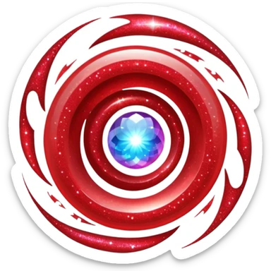 red glitter portal sticker