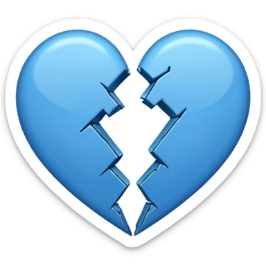 Emoji de corazón azul roto ala mitad  sticker