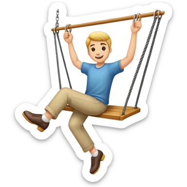 happy with feet swinging  sticker