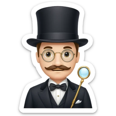 A gentleman of the high society with a moustach, a monocle, an elegant hat being super elitist sticker