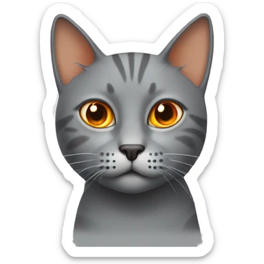 Grey cat with orange Spot on the forehead sticker