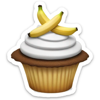 cupcake topped with a banana slice and nilla wafer sticker