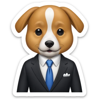 dog in suit  sticker