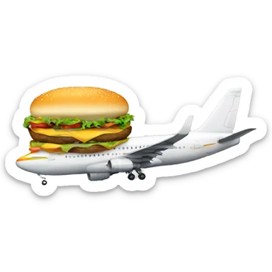 air plane, cheeseburger sticker