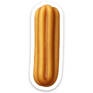 A churro with a chocolate tip sticker