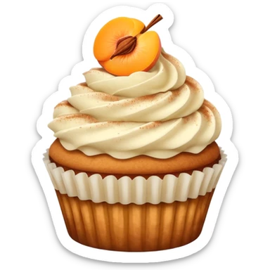 cupcake with cinnamon dusting & apricot slice on top sticker