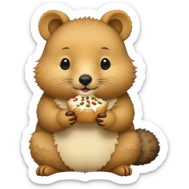 quokka eating Bánh Cuốn sticker